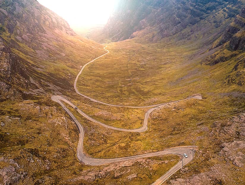Aerial View of Bealach Na Ba
